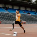 Long jump athlete with disabilities