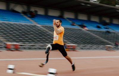 Long jump athlete with disabilities
