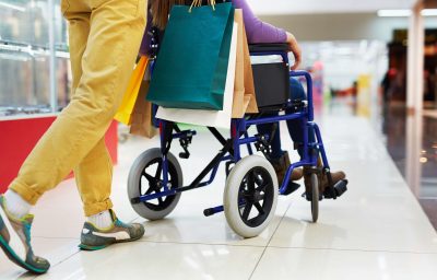 Shopping with girlfriend in wheelchair