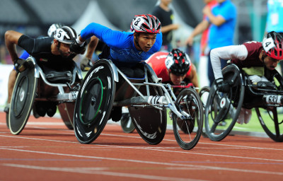 Para Athletics from Thailand in action during in Asian Para Games 2018 at JAKARTA