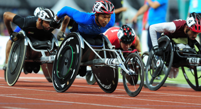 Para Athletics from Thailand in action during in Asian Para Games 2018 at JAKARTA