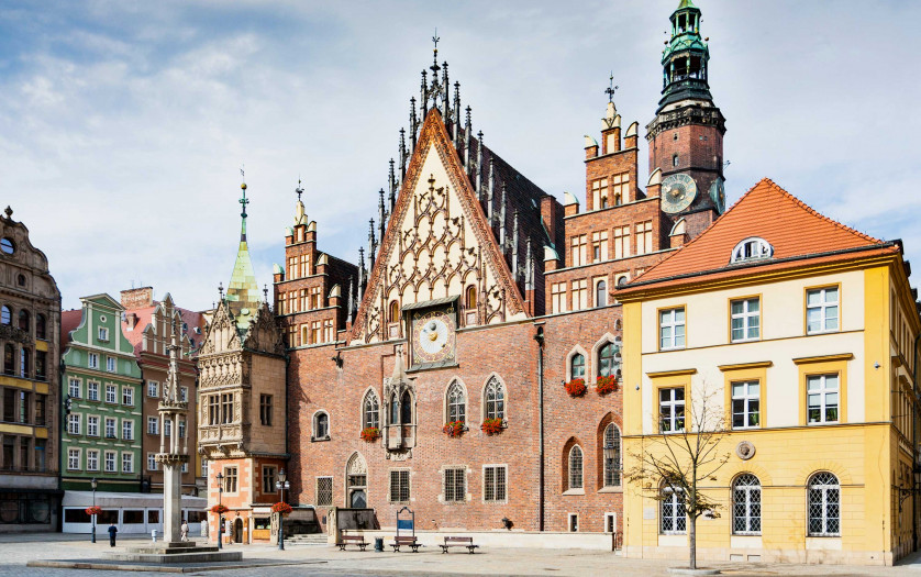 Old Town Hall on Market Square in Wroclaw city