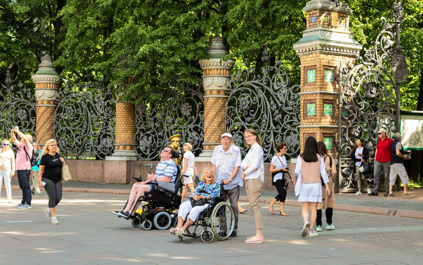 Tourists in wheelchairs