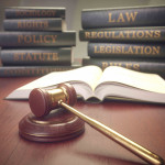 gavel with law books