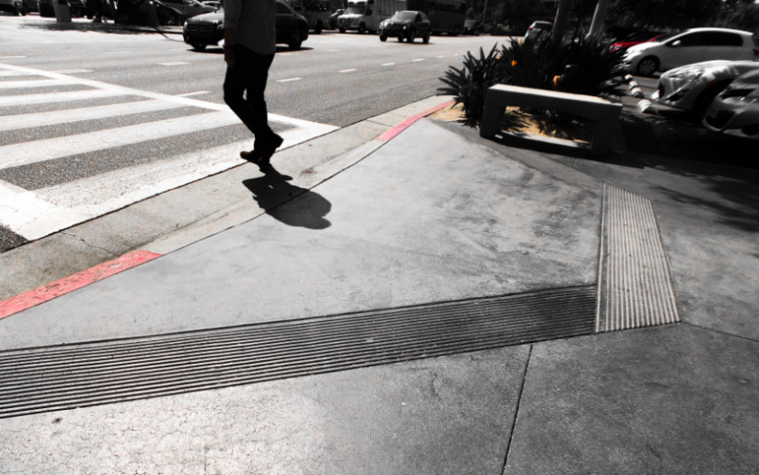 Accessible curb cut ramp