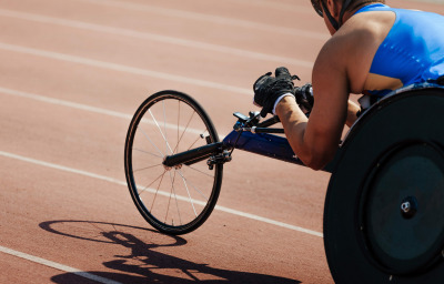 man racer in wheelchair