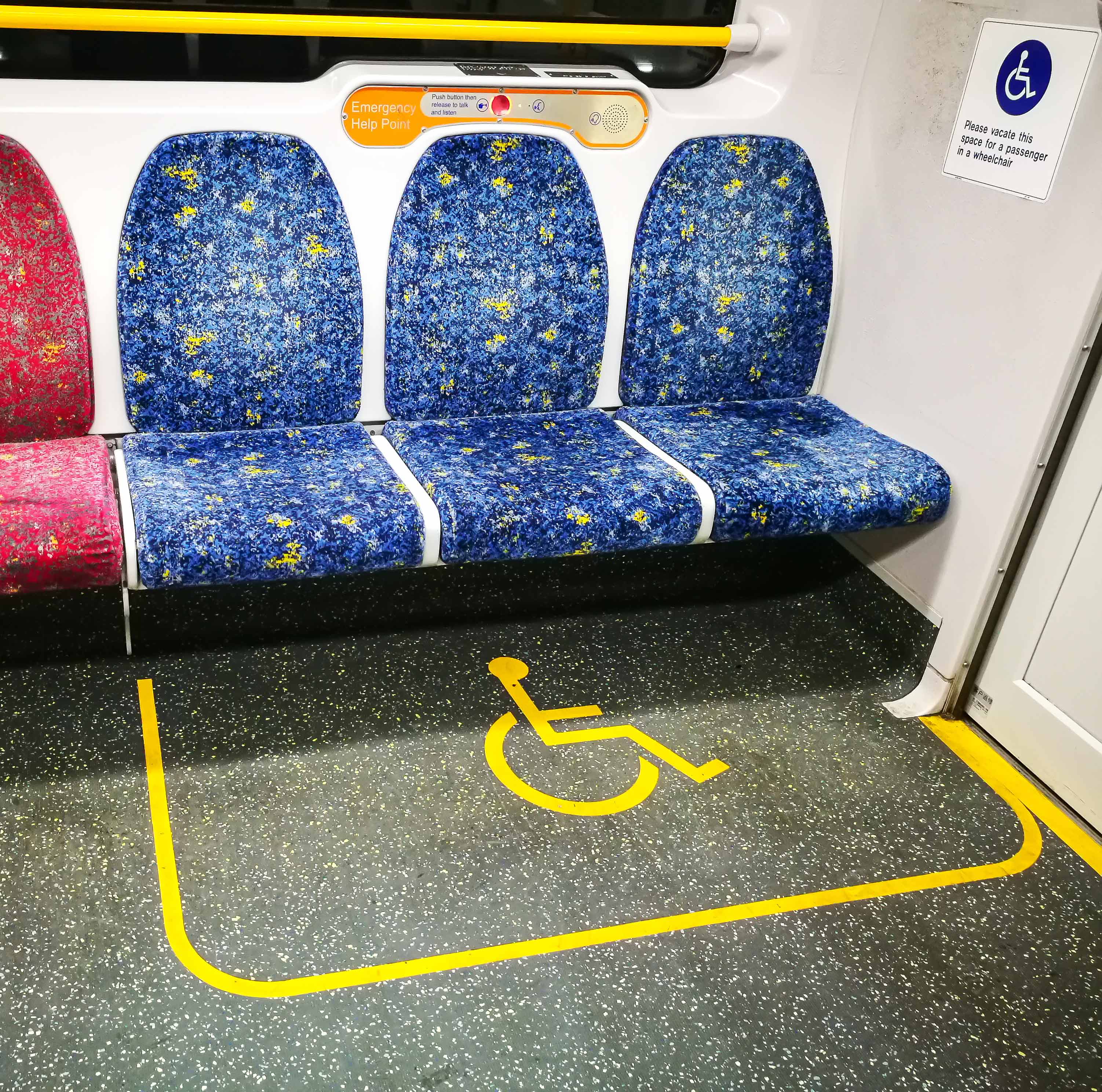 wheelchair space mark with accessibility sign