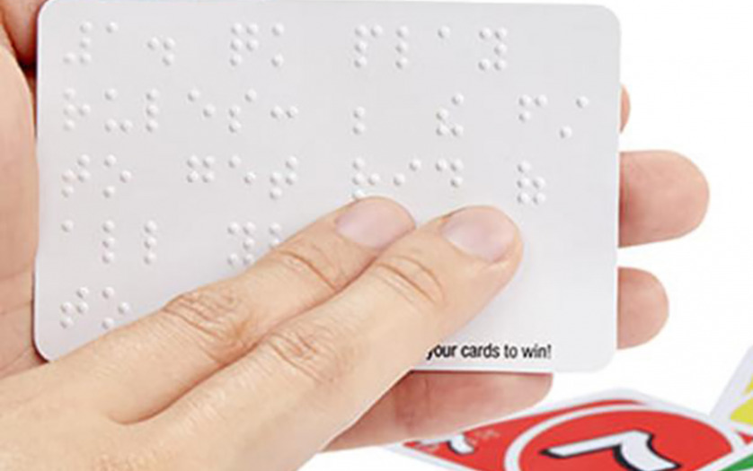 UNO card in Braille
