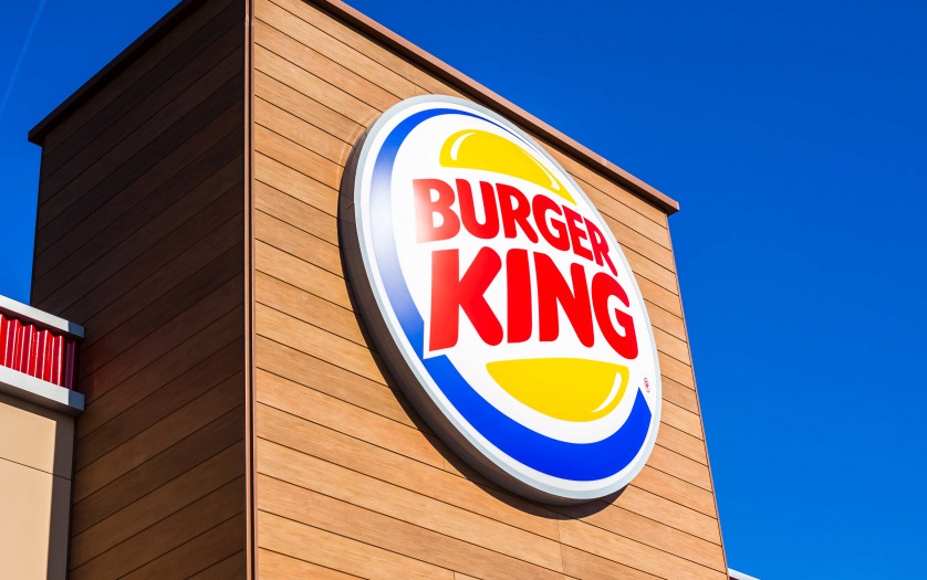 Burger King fast food restaurant logo at its building