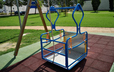 Accessible swing for children in wheelchair