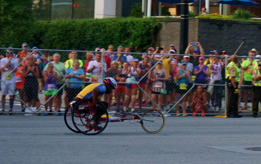 Wheelchair race cycling race triathlon participant