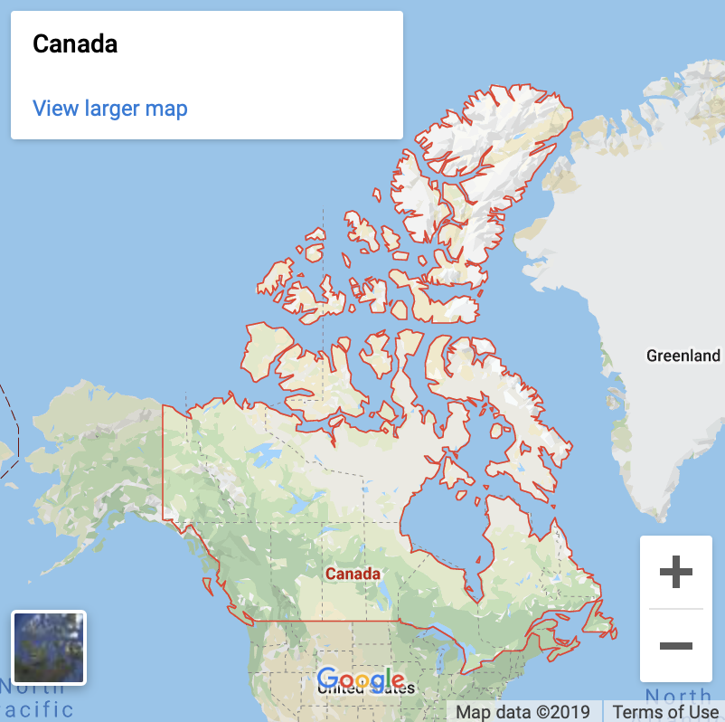 Canada Google Map