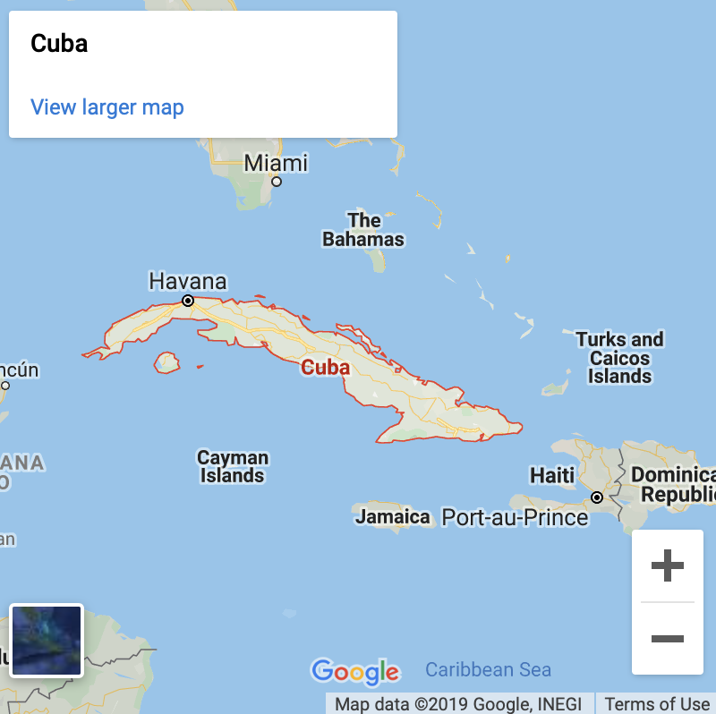 Cuba Google Map