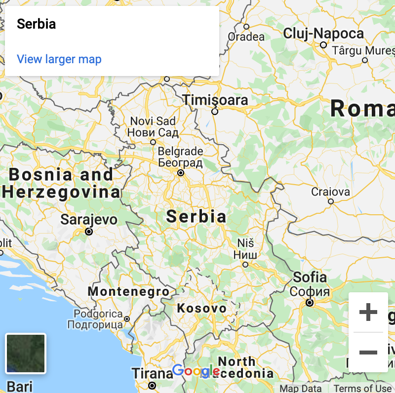 Serbia Google Map