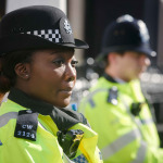 Metropolitan policewoman on duty at 10 St James`s Square The Royal Institute of International Affairs Chatham House