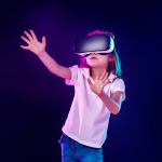 child using a gaming gadget for virtual reality