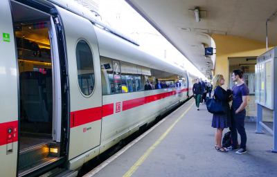 DB Bahn train at Brussels train station