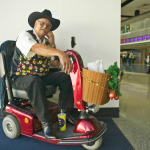 Traveler with disabilities at an international airport