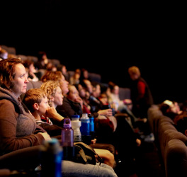 People watching movie