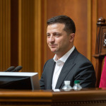 President of Ukraine Volodymyr Zelensky during the session of the Verkhovna Rada of Ukraine of the ninth convocation