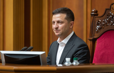 President of Ukraine Volodymyr Zelensky during the session of the Verkhovna Rada of Ukraine of the ninth convocation