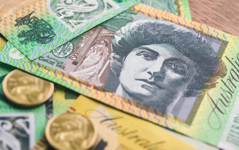 Australian currency money on the table