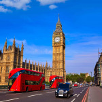 Big ben clock tower and london bus