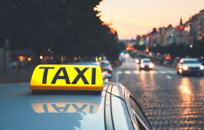 taxi car on the city street