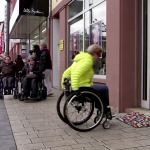 Woman in wheelchair