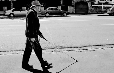 Blind man walking