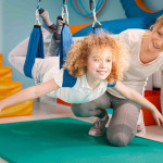 Boy during sensory integration therapy