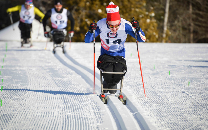 Ethan Hess, Canada, sprints to the finish in the 2016 Paralympic Continental Cup