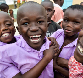 school children smiling
