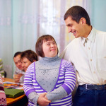 Group of happy people with disabilities