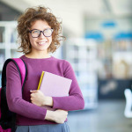 student girl with books
