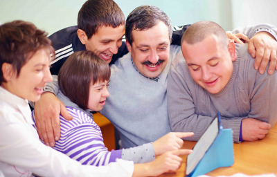 people with disability using tablet
