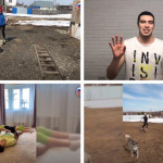 Russian Para athletes Maria Galkina (top left), Timur Reuf, Aleksander Alyabiev (bottom left) and Anna Kulinich-Sorokina share their home workouts during the coronavirus pandemic
