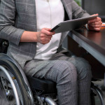 Businesswoman in wheelchair
