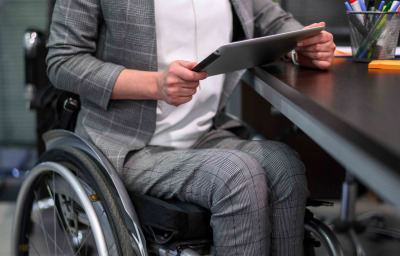 Businesswoman in wheelchair