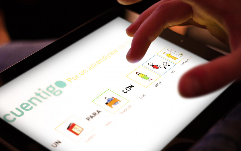 reading book on tablet