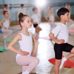 a group of children in a gymnastics section