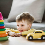 kid with autism Playing with toys
