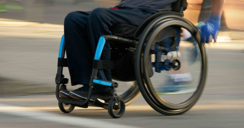 wheelchair user - motion blur