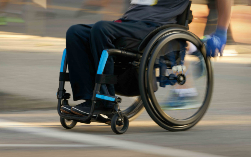 wheelchair user - motion blur