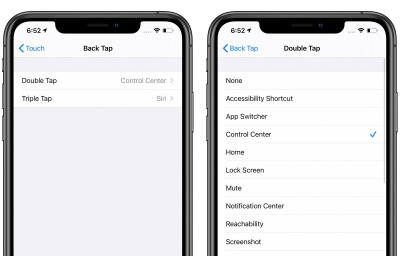 back tap and double tap screenshot
