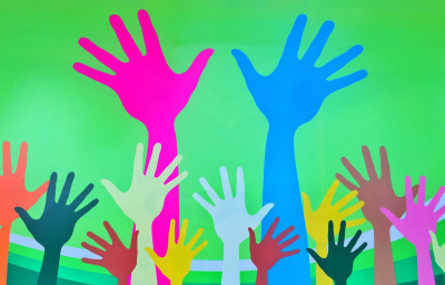 illustration colorful hands