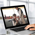 person watching YouTube channel