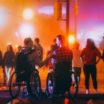 Young men in wheelchairs