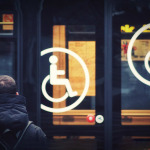 Public transport with Accessibility Sign