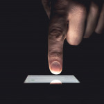 Close up of man's hands touching smart phone